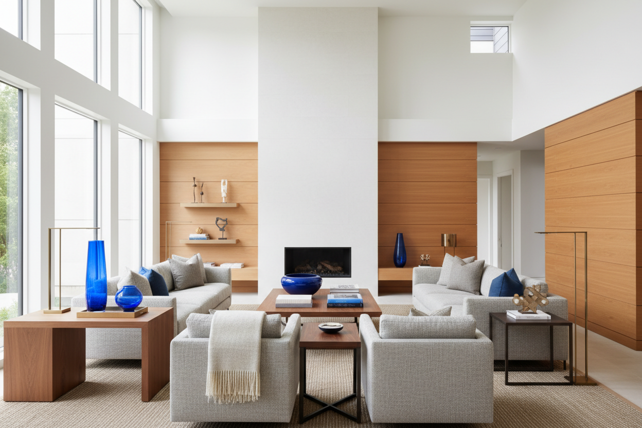 Bringing Cobalt Blue Into a Modern Great Room