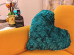 DaDa Bedding Lucky Irish Teal Green Kunstfell Herzform Zierkissen - 40 x 35 cm