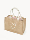 Jute Canvas Market Bag – Love (M)