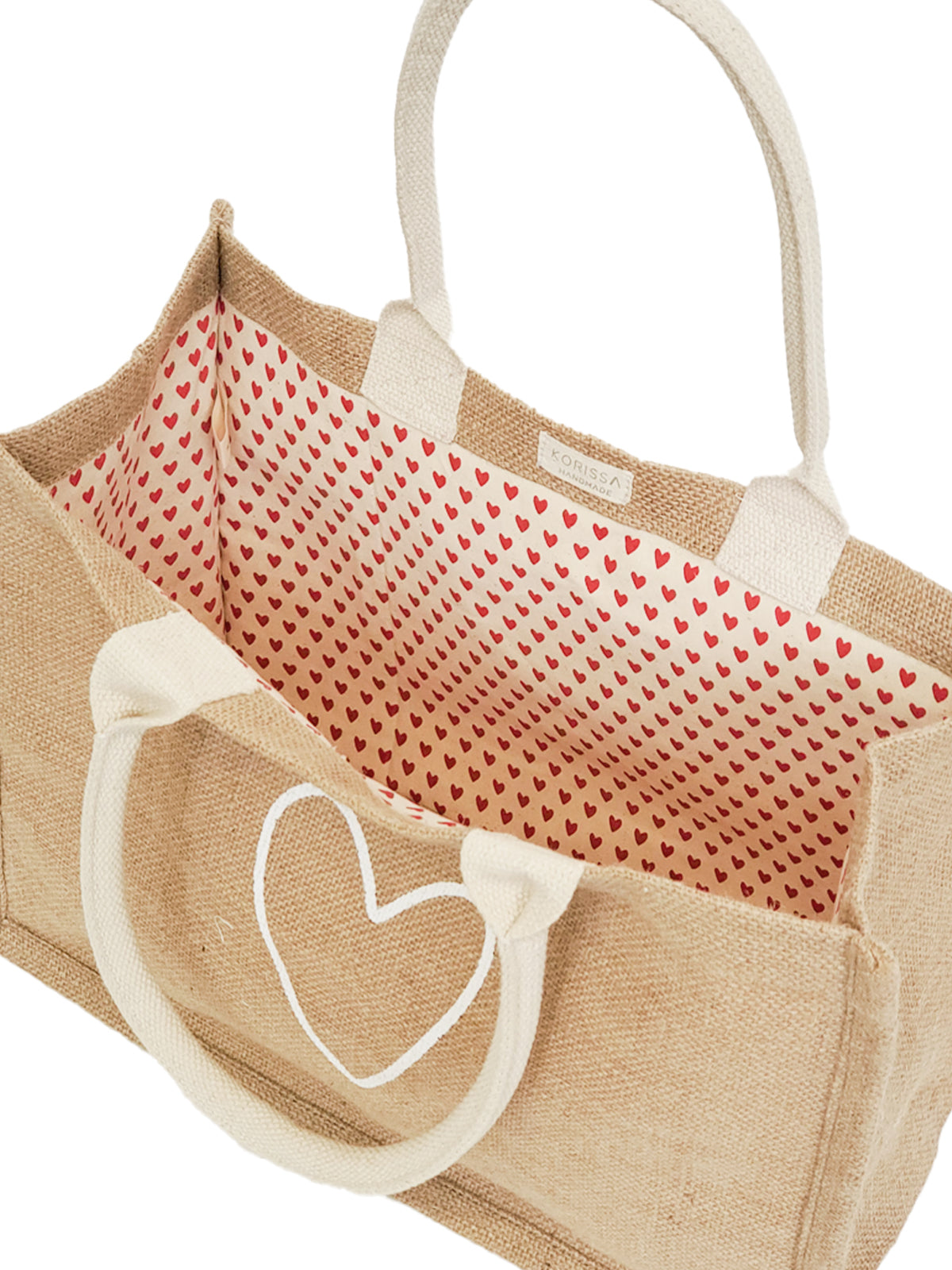 Jute Canvas Market Bag – Love (M)