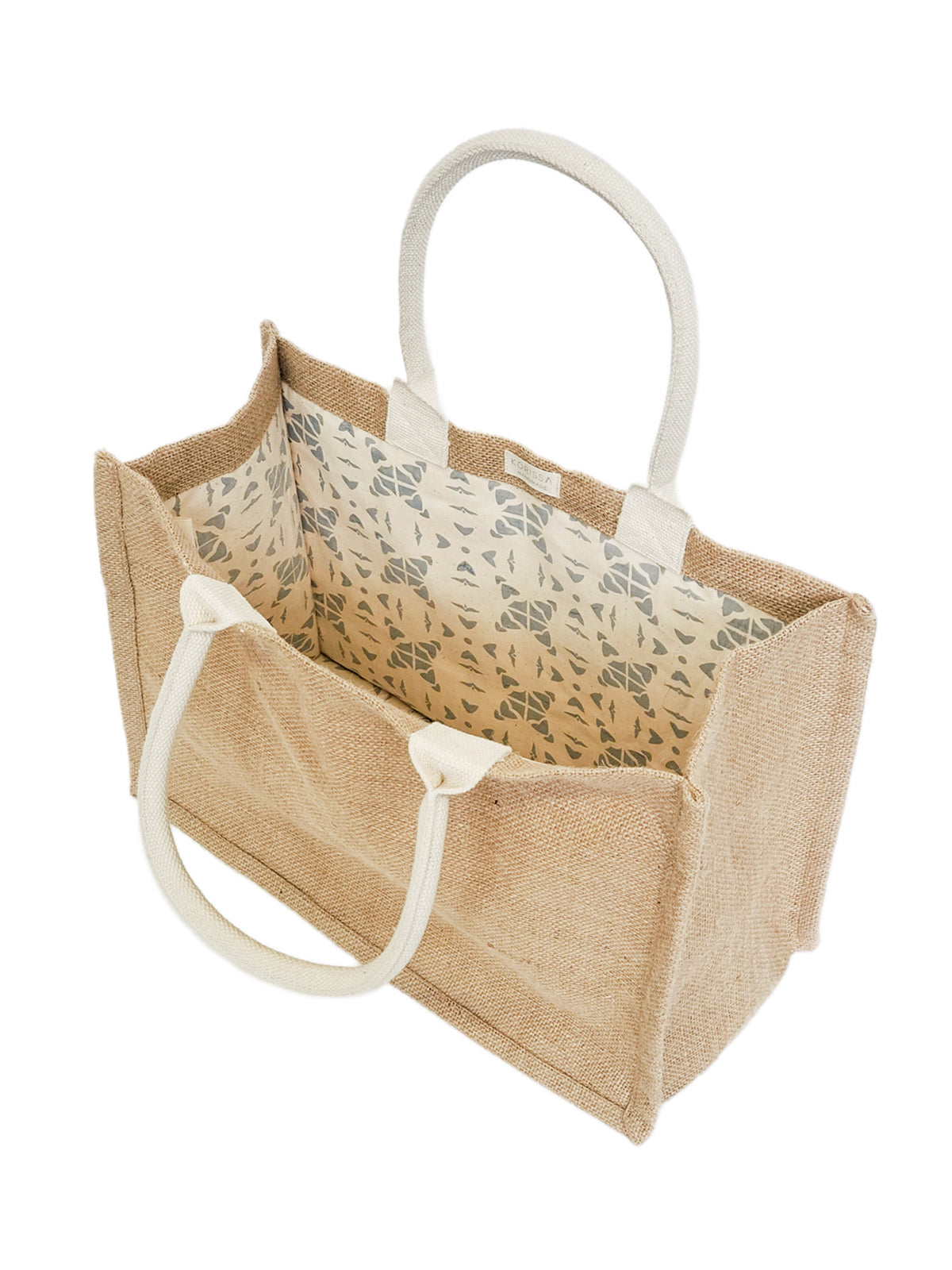 Jute Canvas Market Bag With Pompom (M)