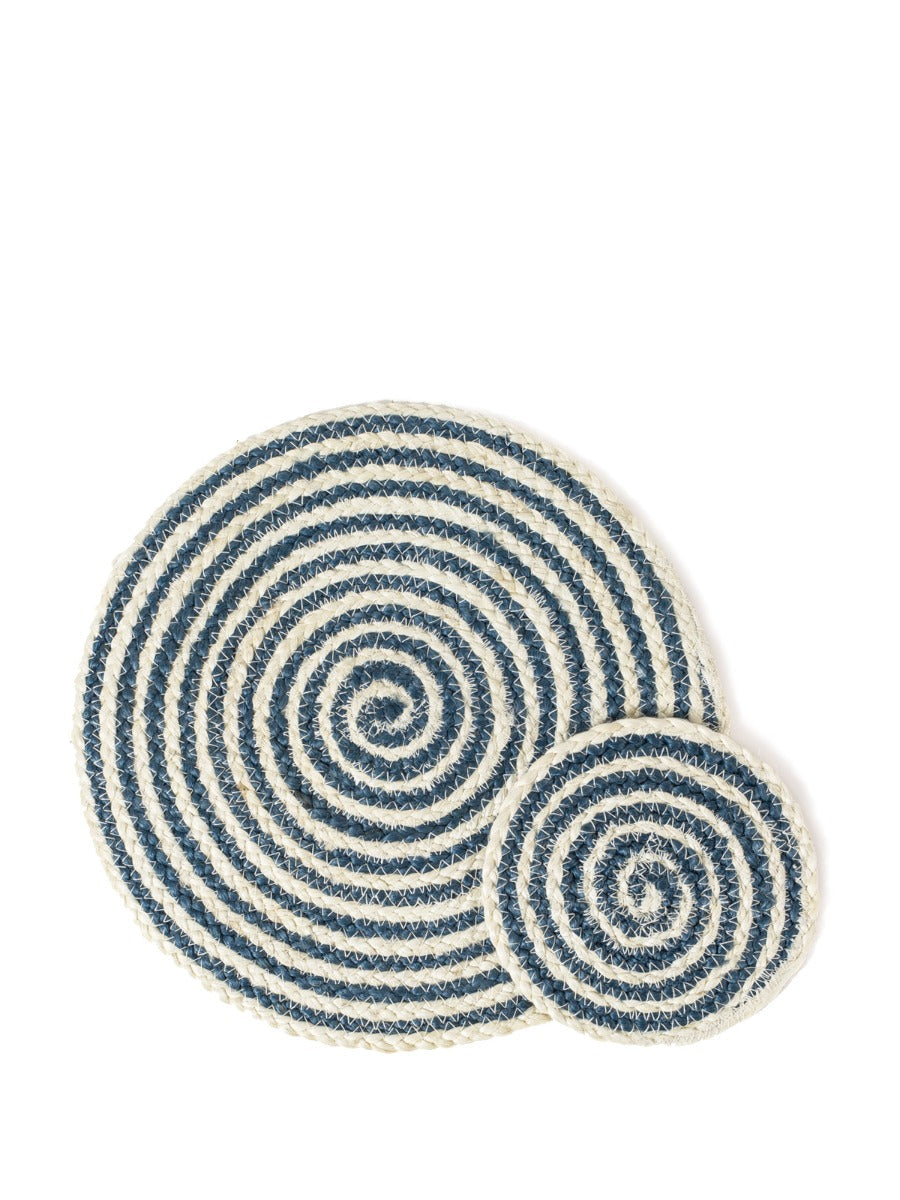Kata Spiral Placemat – Blue & White (Set of 4)