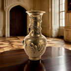 Chinese Brass Dragon Vase – High‑Relief Early 20th‑Century Accent