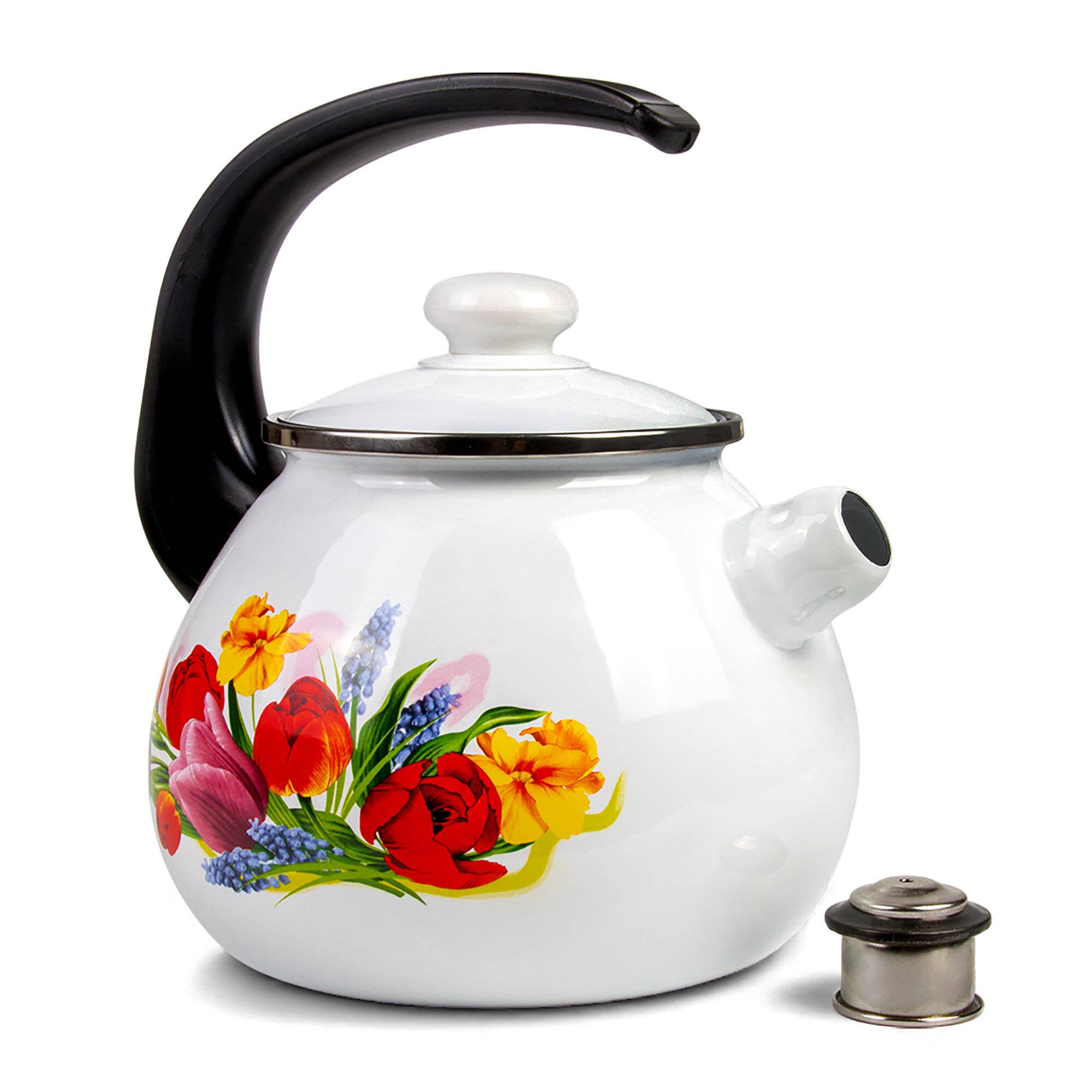 Enamel Kettle with Whistle Spring – Durable Heat‑Holding Stovetop Classic