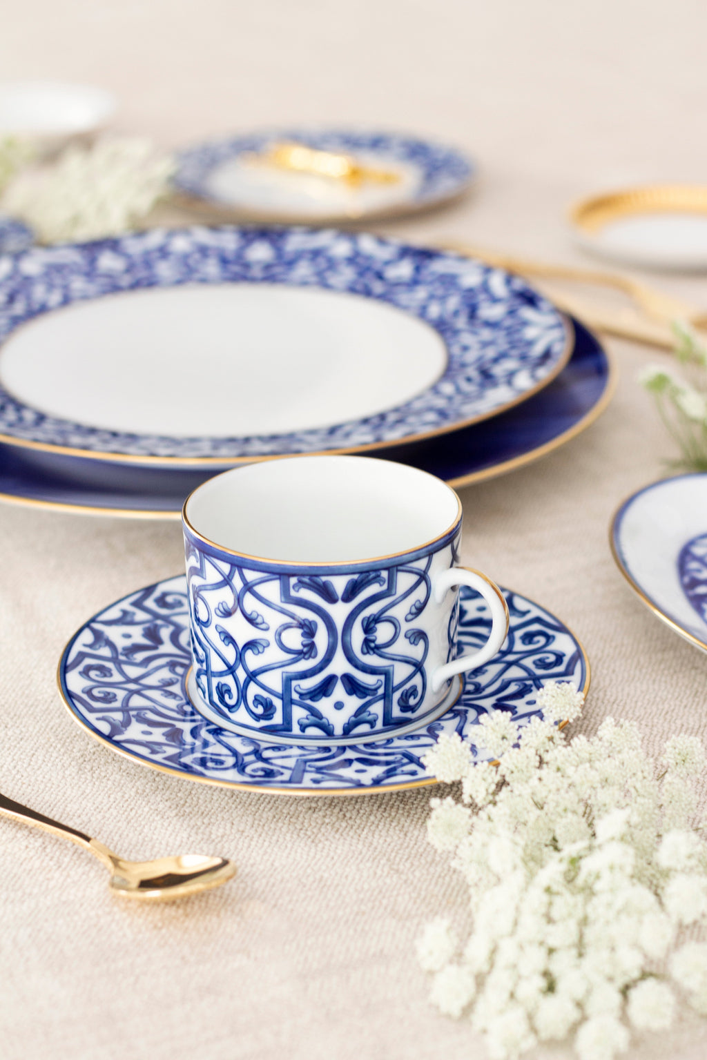 Tasse à thé et soucoupe Blue Legacy (lot de 4)