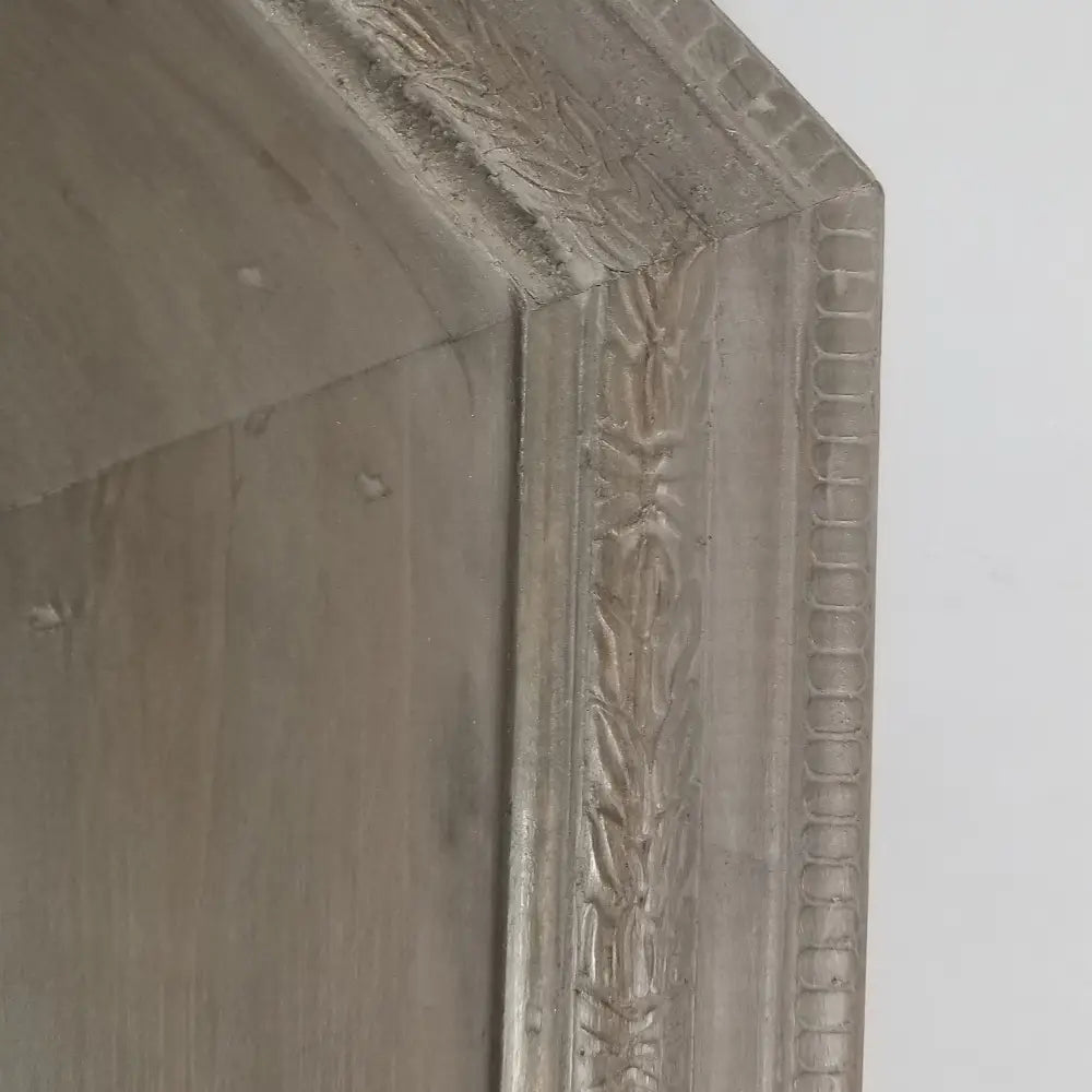 Octagonal Recycled Pine Wall Mirror - Carved Scroll Edge