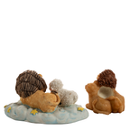 Figuren-Paar – Löwe & Lamm in den Wolken und Löwe mit Hund