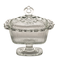 Indiana Glass Open Lace Rim Pedestal Candy Dish with Lid