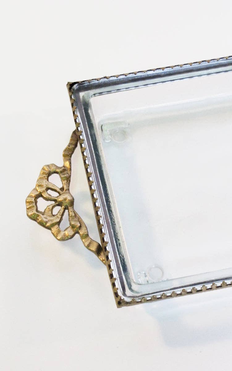 Victorian‑Style Brass & Glass Tray