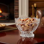 Lead Crystal Footed Bowl – Etched Floral Accent
