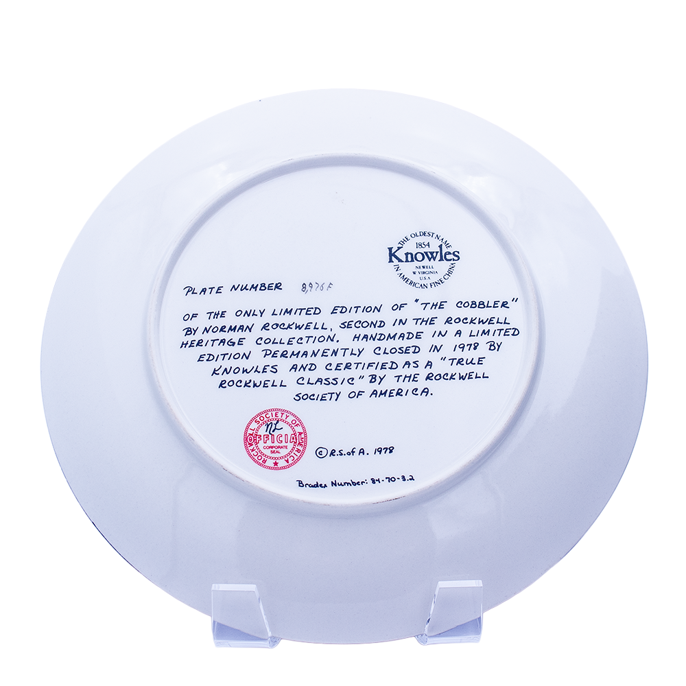 Knowles 1978 Norman Rockwell “The Cobbler” Plate — Heritage Collection