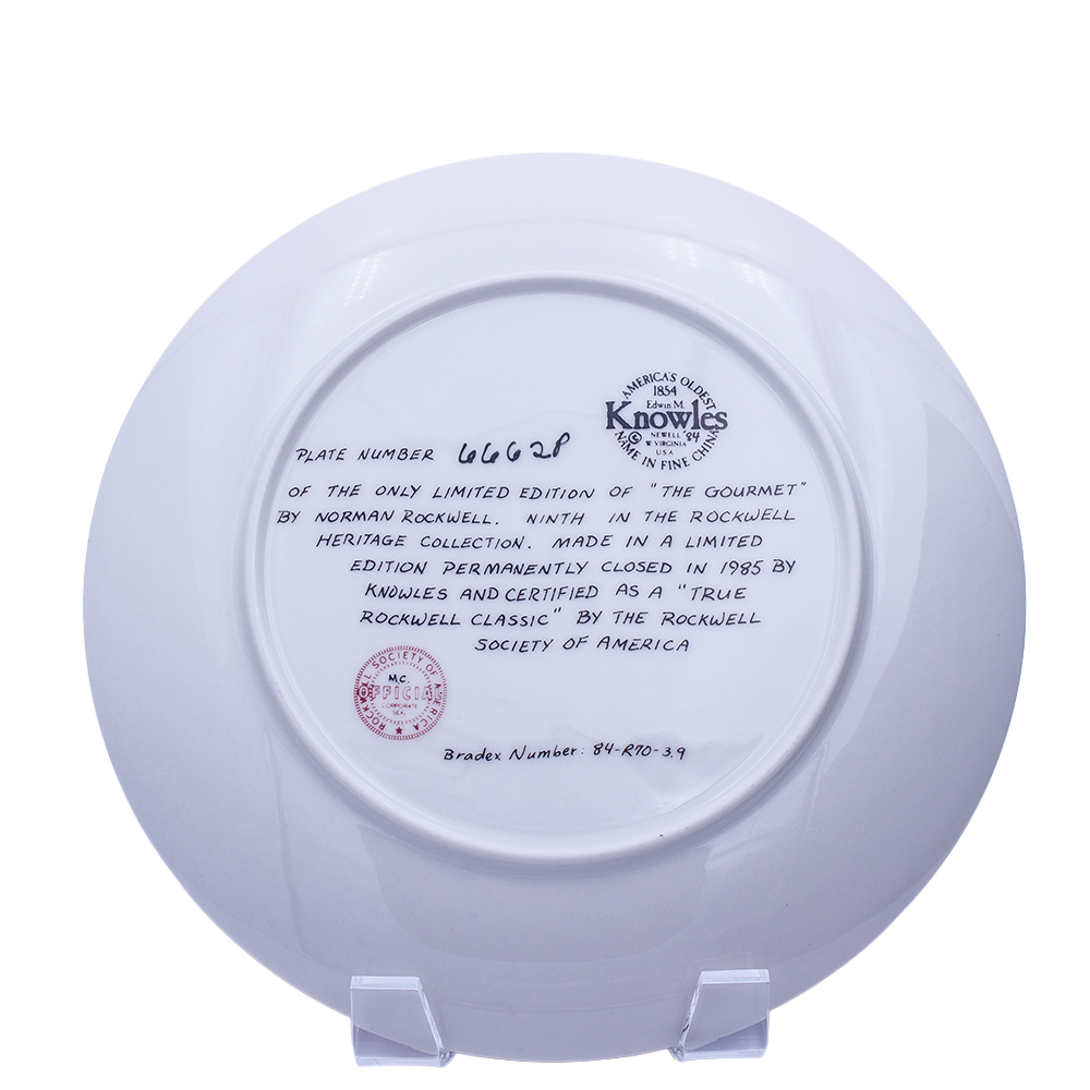 Knowles 1985 Norman Rockwell “The Gourmet” Plate — Heritage Collection
