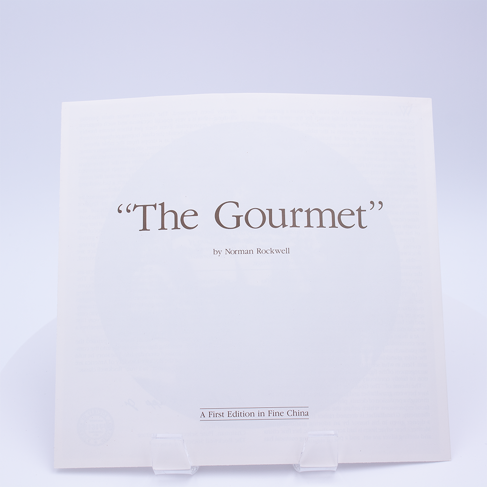 Assiette Knowles 1985 Norman Rockwell « The Gourmet » — Collection Heritage