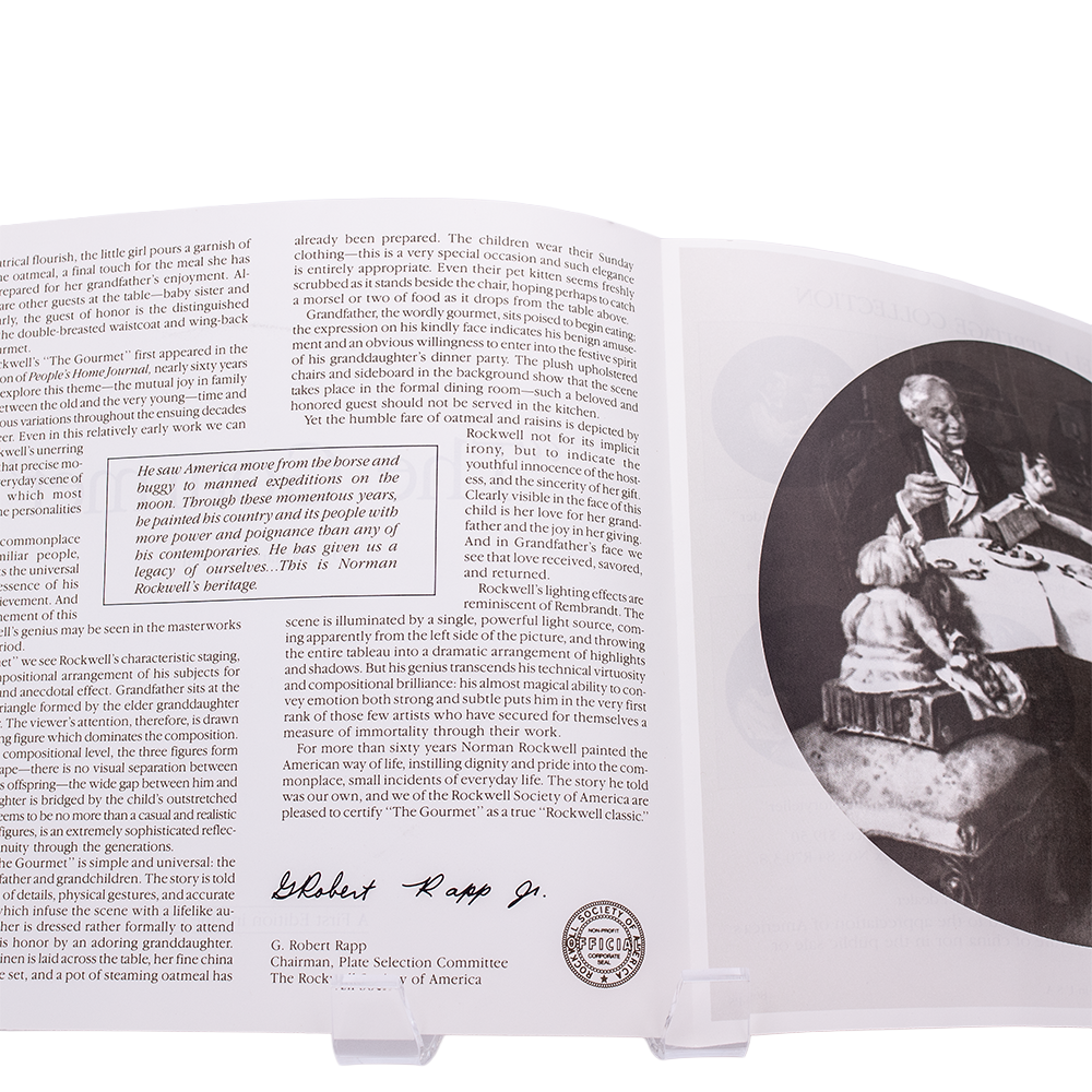 Assiette Knowles 1985 Norman Rockwell « The Gourmet » — Collection Heritage