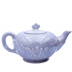 Steubenville Woodfield Dove Gray Porcelain Teapot 5.5" Leaf Motif