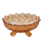 L.G. Wright Amber Daisy & Button Ovale Fußschale 5.5"