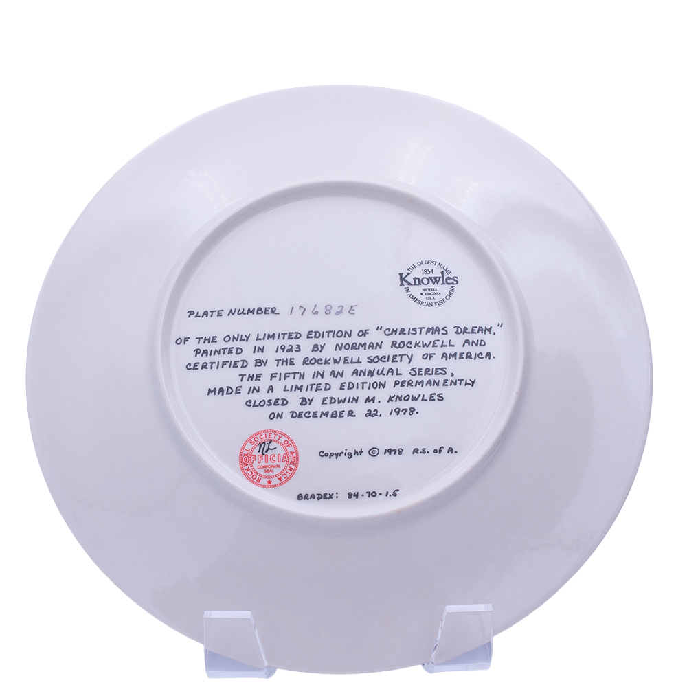 Knowles 1978 Norman Rockwell “Christmas Dream” Plate — Heritage Collection