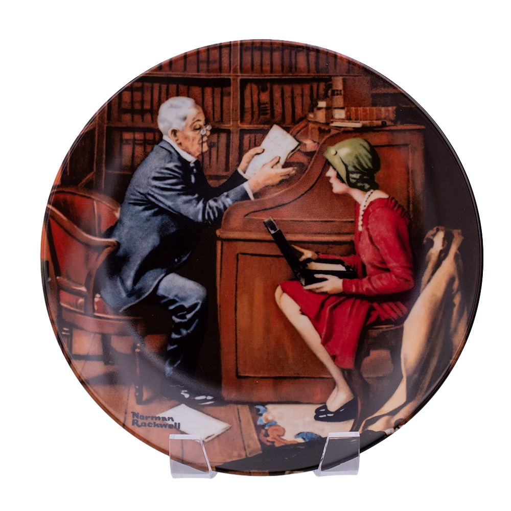 Knowles 1986 Norman Rockwell “The Professor” Plate — Heritage Collection