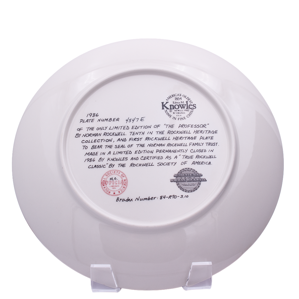 Knowles 1986 Norman Rockwell “The Professor” Plate — Heritage Collection