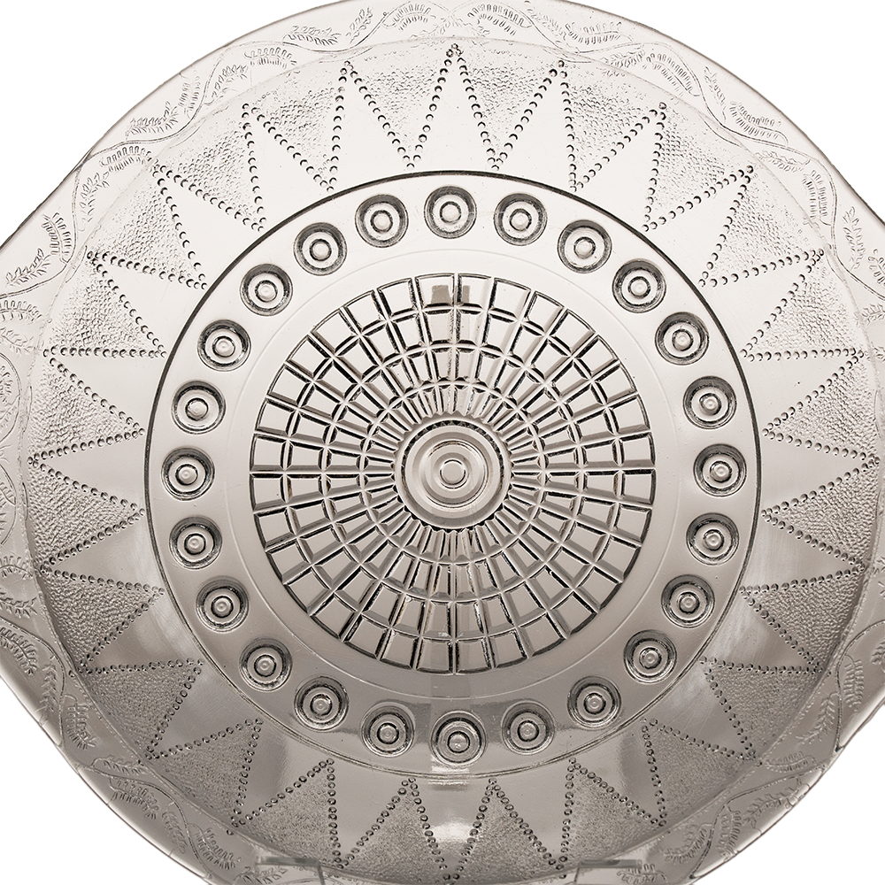EAPG Dew Drop in Points Tray – 1880s Pressed Glass Handle Server