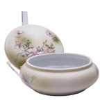 Handbemalte Nippon Porzellan Schokoladenkanne mit Hartriegelmotiv und Goldakzenten