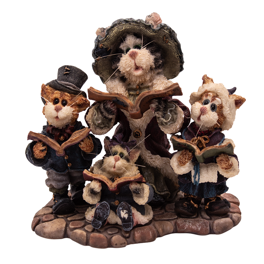 Boyds Resin Mrs. Fezziwig with Marley, Bob & Caroline Figurine – Purrstone Collection