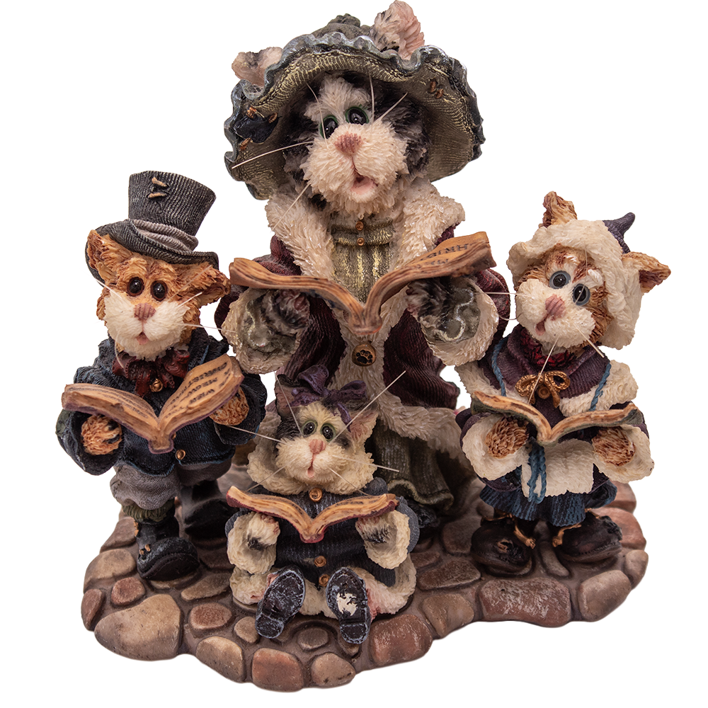 Boyds Resin Mrs. Fezziwig with Marley, Bob & Caroline Figurine – Purrstone Collection