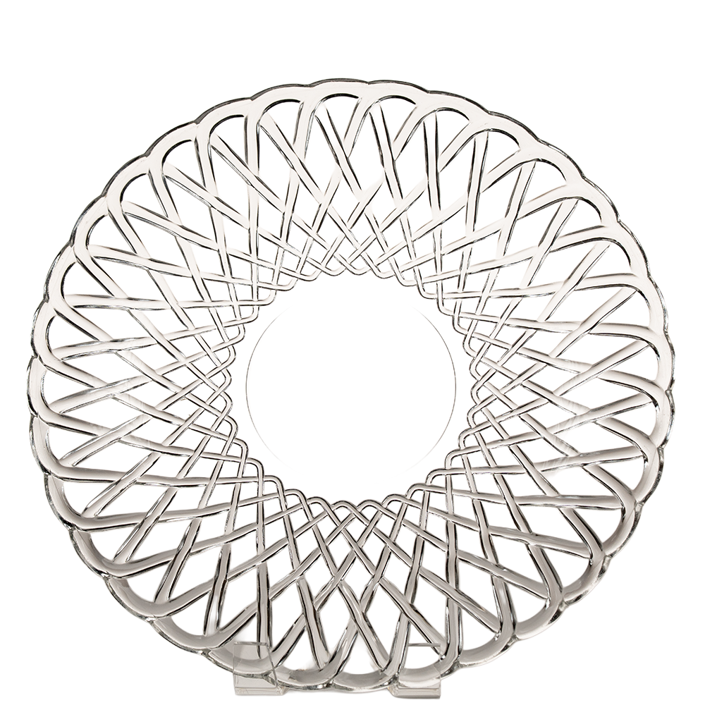 Plat en verre transparent Indiana Glass Pretzel – Motif en treillis en verre pressé