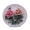 Assiette en biscuit « Roses de Capodimonte » Franklin Mint – Italie