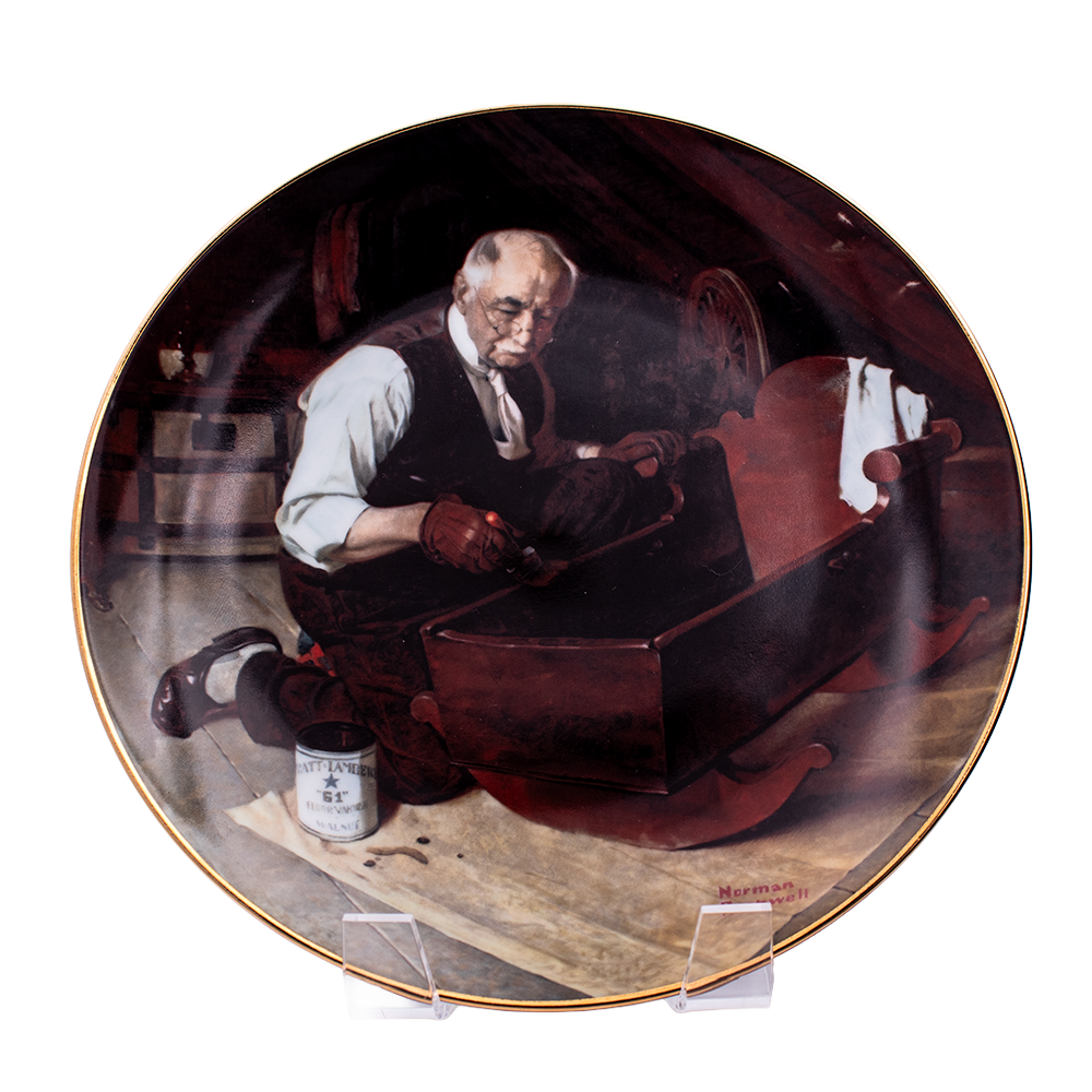 Assiette Norman Rockwell « Grandpa’s Gift » – Golden Moments 1987
