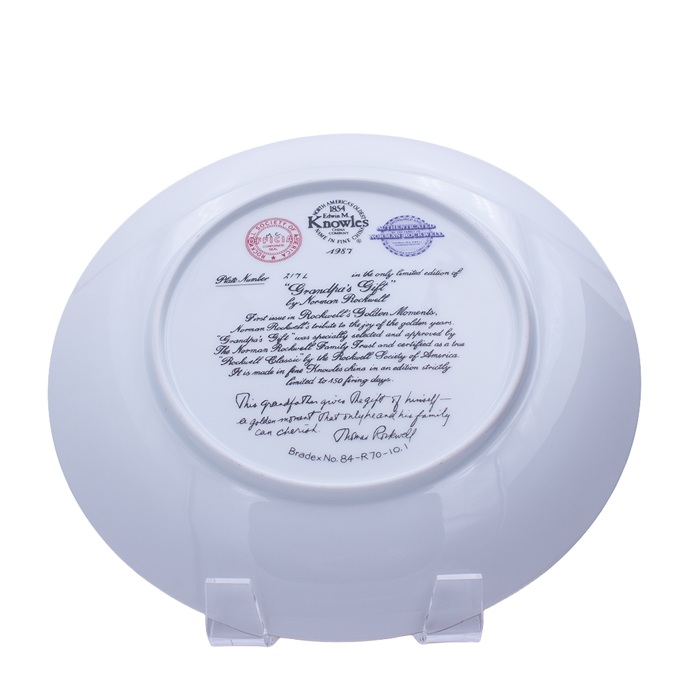 Knowles 1987 Norman Rockwell “Grandpa’s Gift” Plate — Golden Moments