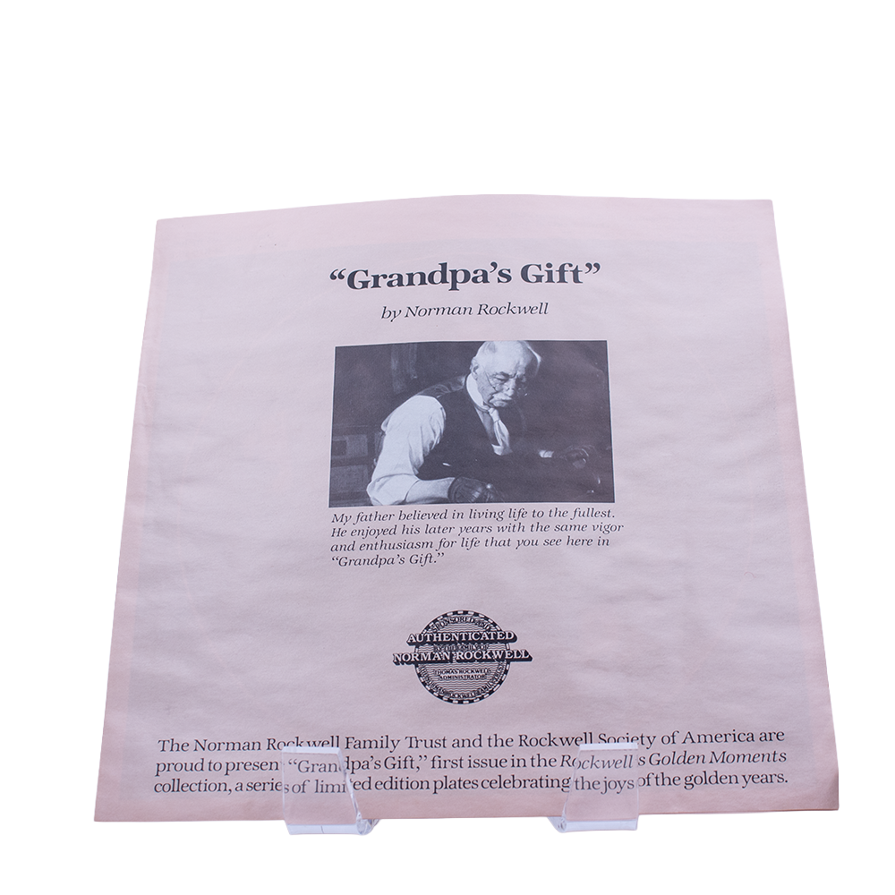 Knowles 1987 Norman Rockwell “Grandpa’s Gift” Plate — Golden Moments