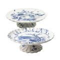 Pair of Antique W.T. Copeland Pedestal Comports – Cobalt Japonisme, Circa 1880