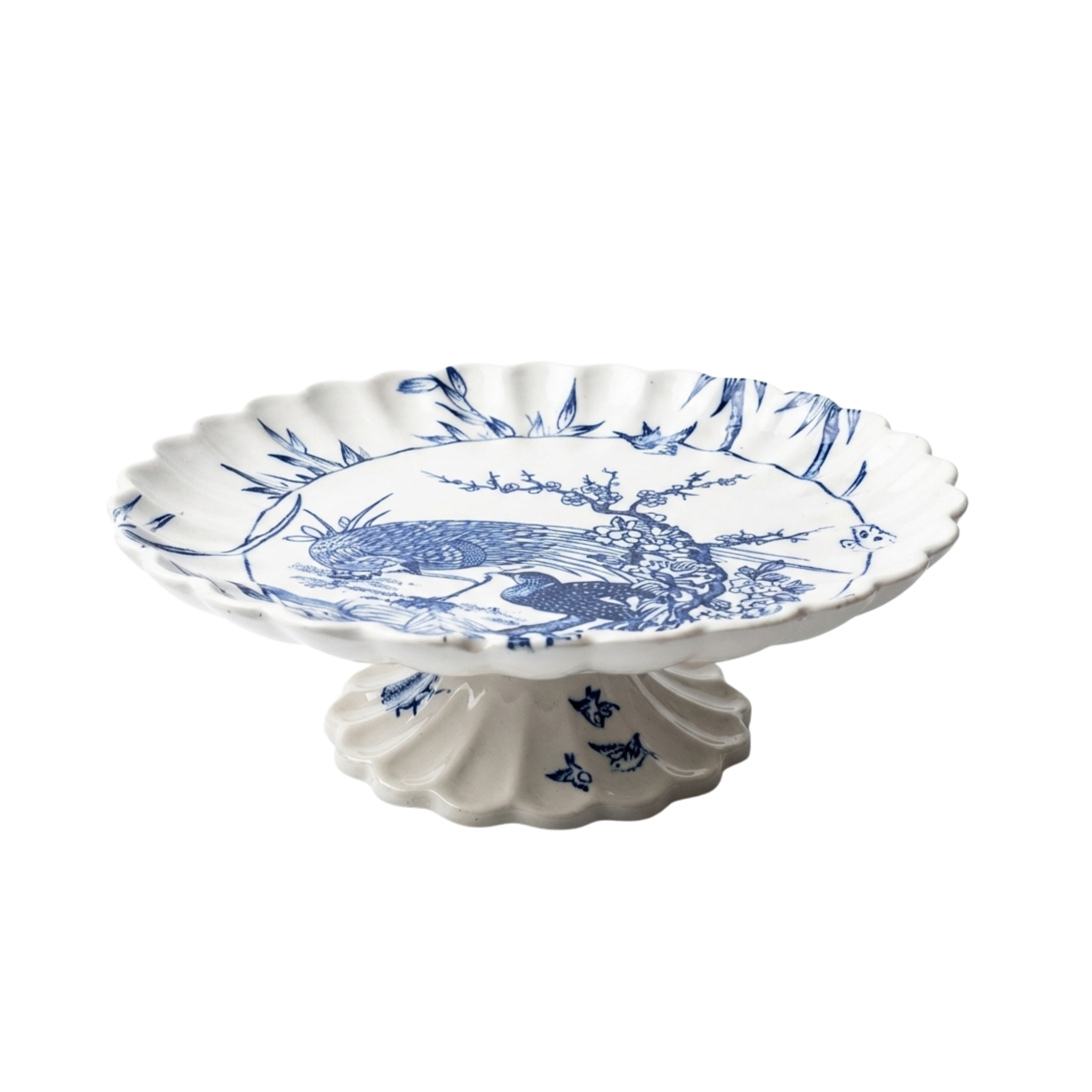 Pair of Antique W.T. Copeland Pedestal Comports – Cobalt Japonisme, Circa 1880