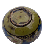 Mexican Redware Pottery Bowl — Hand‑Painted Floral Design