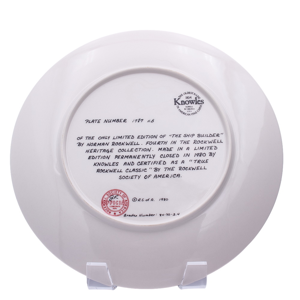 Knowles Norman Rockwell “The Ship Builder” Plate — Heritage Collection