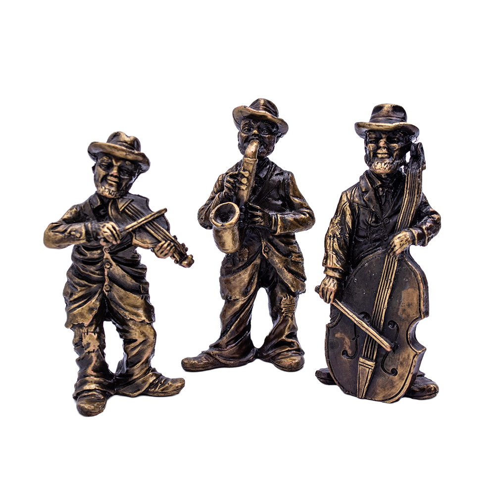 Mardi Gras Jazz Players Pewter Figurine Trio – Bronze Finish