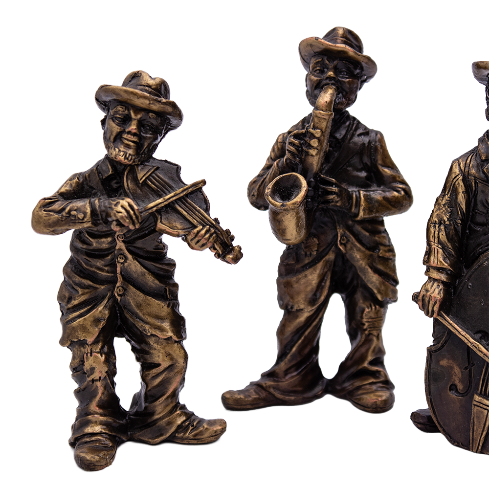 Mardi Gras Jazz Players Pewter Figurine Trio – Bronze Finish