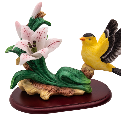 Figurine en porcelaine chardonneret jaune de la collection Wellington — Oiseaux chanteurs d'Amérique