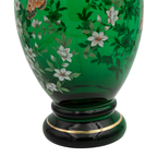 Norleans italienische Vase aus smaragdgrünem Glas – handbemalt mit 24 Karat Gold