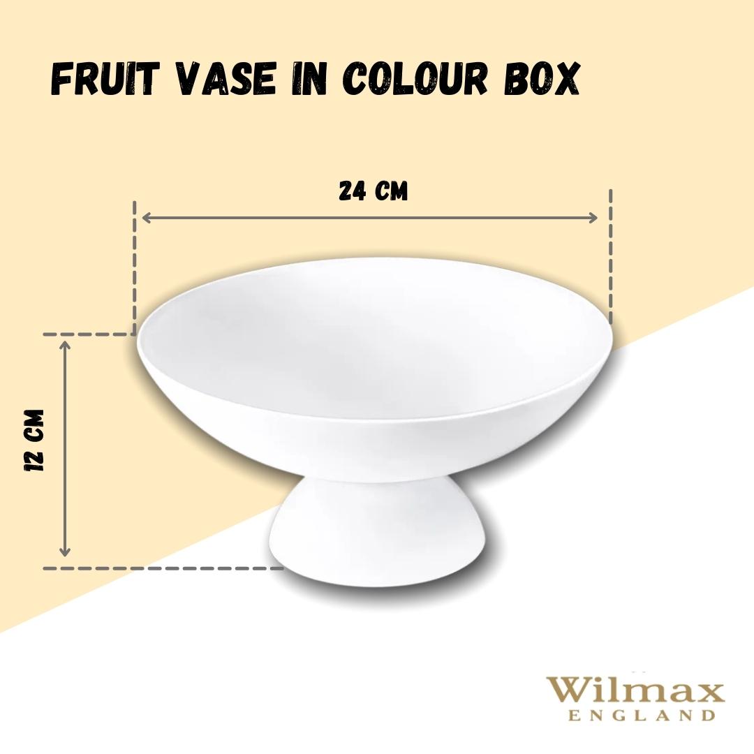 White Fruit Vase – 9.5 inch × 4.5 inch – Single Piece