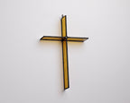 Greyhouse Glass Amber Cross - Ready to Hang