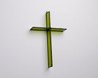 Greyhouse Glass Bottle Green Cross Suncatcher - Handcrafted