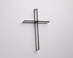 Greyhouse Glass Cross Suncatcher - Antique Clear Stained Glass