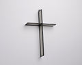 Greyhouse Glass Cloud Grey Cross Suncatcher - Polished Black Patina