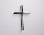 Greyhouse Glass Cloud Grey Cross Suncatcher - Polished Black Patina