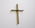 Greyhouse Glass Summer Gold Cross Suncatcher - Stained-Glass Accent