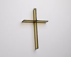 Greyhouse Glass Summer Gold Cross Suncatcher - Stained-Glass Accent