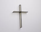 Wheat Mist Cross Suncatcher - Handcrafted Stained Glass