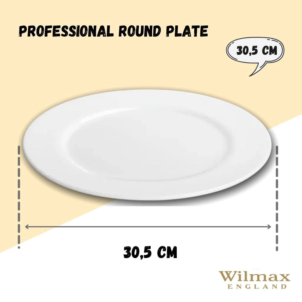 Professional Rolled Rim Round Platter – 12 inch – Single Piece